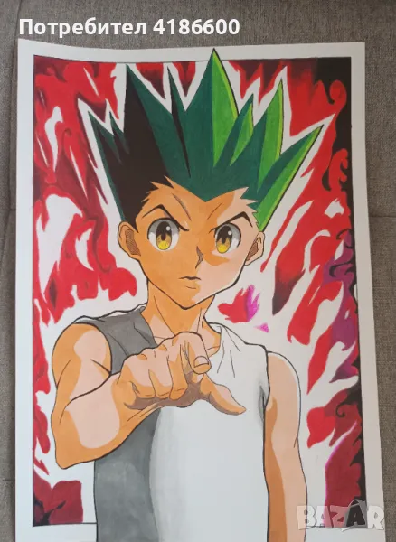 Аниме рисунка "Gon" от Hunter x Hunter, снимка 1