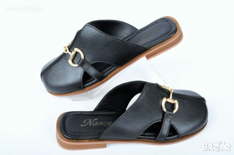СЕЗОН'24! Дамски чехли от естествена кожа Nancy -Големи размери, снимка 1