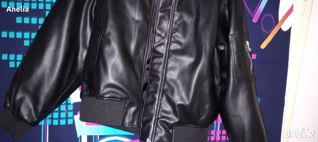 Дамско Яке Кожа Черно С М Л ХЛ, снимка 1