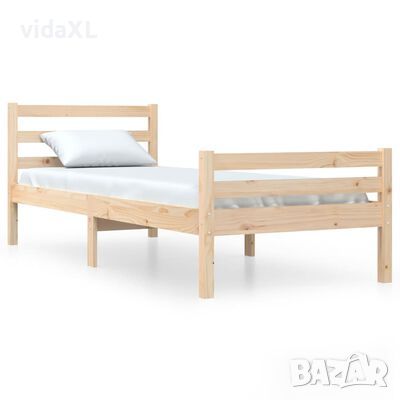 vidaXL Рамка за легло, масивно дърво, 100х200 см（SKU:819897, снимка 1