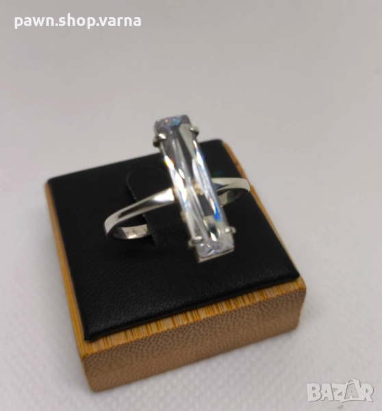 Елегантен сребърен пръстен с камък – 925 проба, снимка 1