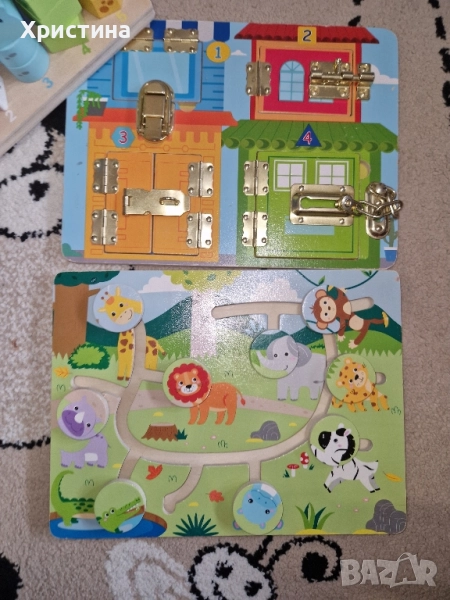 Лот от дървени играчки образователни , снимка 1