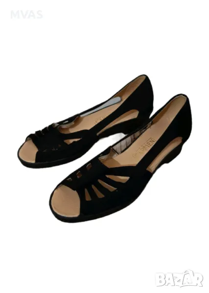 Нови черни дамски летни ежедневни обувки пантофки набук 35 36 37 размер, снимка 1