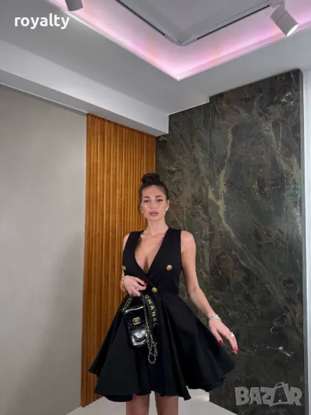 Елегантна дамска черна рокля , снимка 1