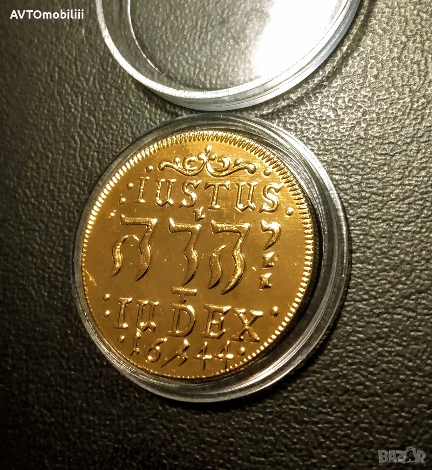 Позлатена монета 2 Дуката 1644 г Кристиан четвърти, снимка 1