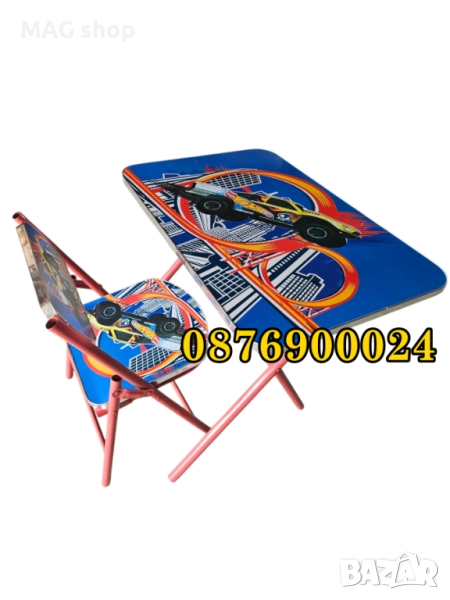 ПРОМО! Детска масичка със столче Спортна кола с писта Маса и стол, снимка 1