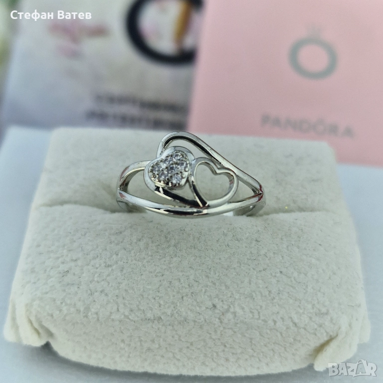 Пръстен „Две сърца обич“ 💞✨, снимка 1