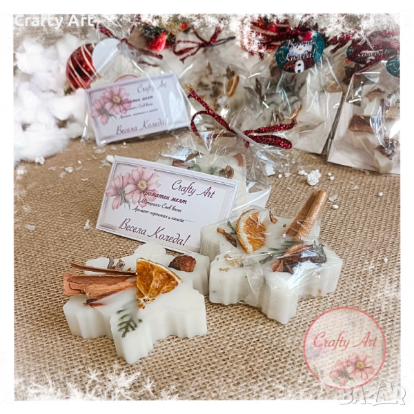 Ароматен соев мелт, играчка за елха от восък, снимка 1