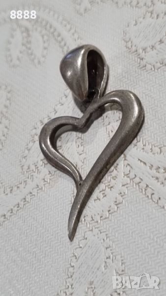 Сребърна висулка сърце 4 грама , снимка 1