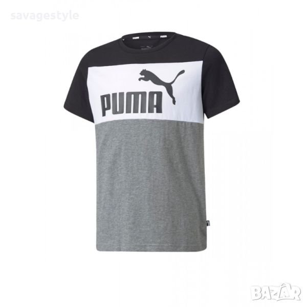 Детска тениска PUMA Essentials+ Colorblock Tee Grey/White, снимка 1