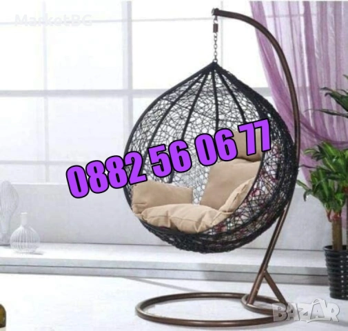 Градинска люлка тип гнездо, люлка гнездо, кафява с въглавници, снимка 4 - Градински мебели, декорация  - 53241660