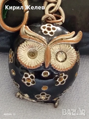 Метален ключодържател с формата на бухал 🦉 аксесоар за раници чанти 34320, снимка 3 - Други - 51119291