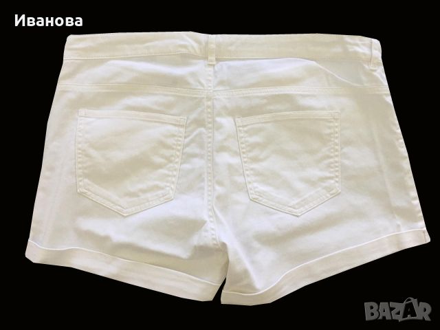 H&M Къси бели памучни дънкови панталонки, снимка 4 - Къси панталони и бермуди - 46007454