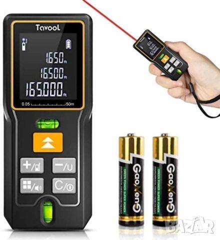 Лазерна ролетка с LCD дисплей Tavool, 50 м, снимка 1 - Други инструменти - 46019059