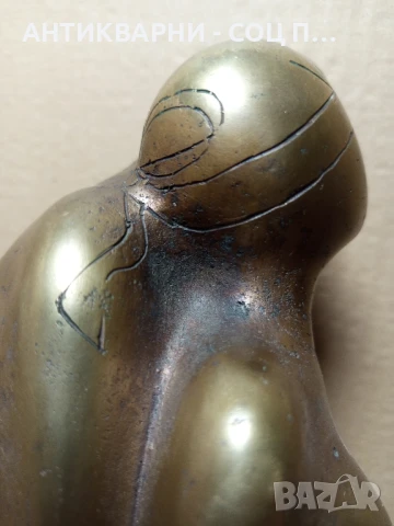 Голяма Стара Бронзова Статуя Скулптура Влюбена Двойка 6кг., снимка 7 - Антикварни и старинни предмети - 50967185