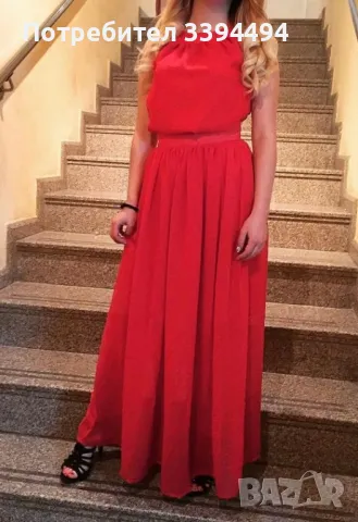 Дълга рокля Мегз с гол гръб, снимка 2 - Рокли - 50100340