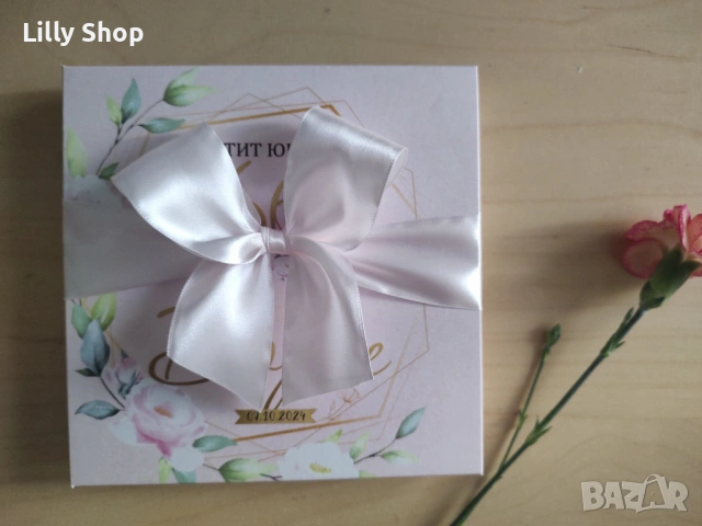 Стъклена картичка - покана в кутия, снимка 2 - Покани - 53131536