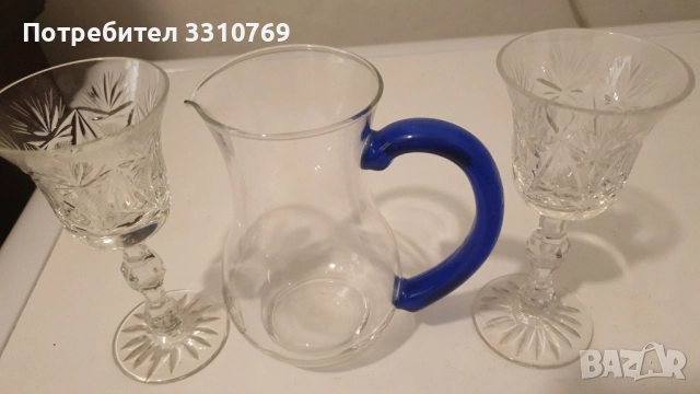 Малък кристален сервиз за ракия. , снимка 1