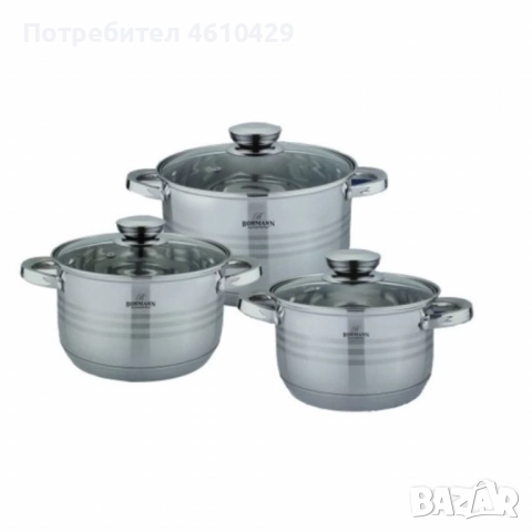 Комплект тенджери от неръждаема стомана Bohmann, Класика и удобство за всяка кухня (6 части), снимка 2 - Съдове за готвене - 52450894