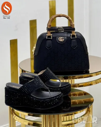 дамски чехли на платформа gucci , снимка 6 - Чехли - 49011539