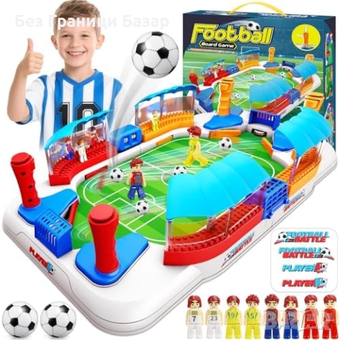 Нова Детска футболна игра маса с фигурки звънец резултат стадион и табло за деца идеален подарък