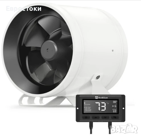 Канален вентилатор Hon&Guan PRO, 6 инча вграден канален вентилатор