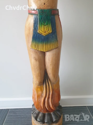 128см-10кг ръчна дърворезба/еротика/голяма стара дървена скулптура/гола жена на клада, снимка 6 - Антикварни и старинни предмети - 51300897