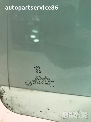 Задно ляво стъкло на прозореца за врата за Peugeot 407 (2004) 43R-000262, снимка 2 - Части - 53700818