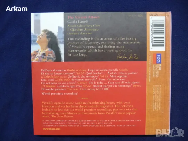 Cecilia Bartoli - Vivaldi Album CD 1999, снимка 2 - CD дискове - 46982529