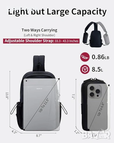 ECOHUB раница против кражба + БЕЗПЛАТЕН охлаждащ вентилатор, снимка 4 - Раници - 54274292