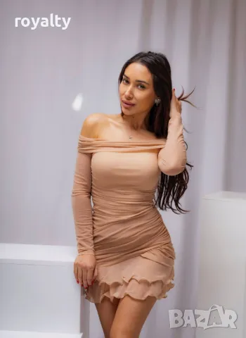 Стилна дамска рокля Два цвята , снимка 2 - Рокли - 49713178