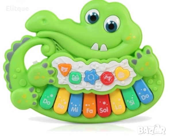 Музикална образователна йоника крокодилче, снимка 4 - Музикални играчки - 52745168
