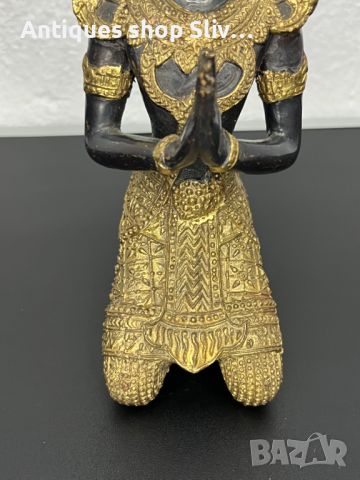 Тайландска бронзова фигура на танцьорка / Буда. №5288, снимка 4 - Колекции - 45096532