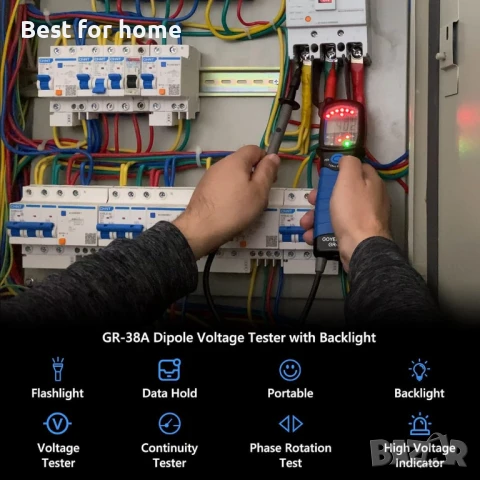  Цифров мултицет тип писалка-2-полюсен с LCD дисплей и фенерче , снимка 3 - Други инструменти - 50711014