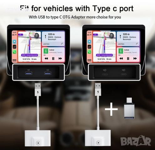 Безжичен CarPlay адаптер за lPhone Безжичен автоматичен автомобилен адаптер, снимка 4 - Аксесоари и консумативи - 45031246