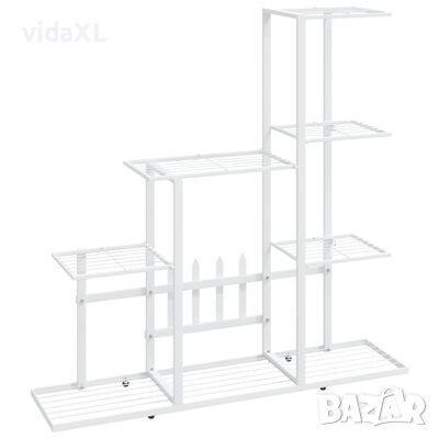 vidaXL Цветарник, 94,5x25x88 см, бял, метал(SKU:336113, снимка 1 - Други - 45875550