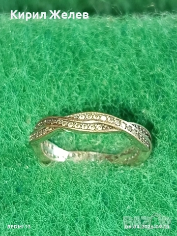 Сребърен пръстен с ювелирно фасетирани кристали майстоска изработка 42498, снимка 2 - Пръстени - 54104491