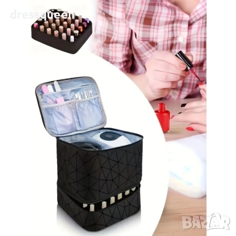 4650 Професионална чанта за маникюр на две нива – за 30 лака, с подвижен разделител от пяна и органа, снимка 9 - Други стоки за дома - 53654753