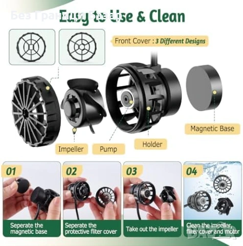 Нова помпа 9W вълногенератор за аквариум 2500L/H + контролер 3 режима, снимка 9 - Оборудване за аквариуми - 53520275