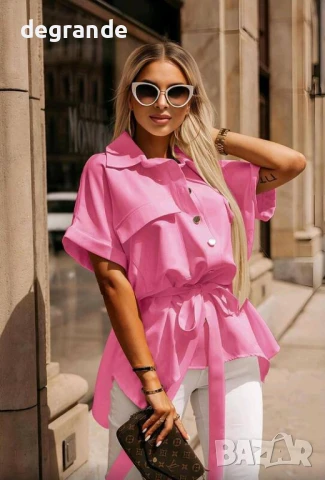 Италиански ризи с колан налични в синьо розово и бяло