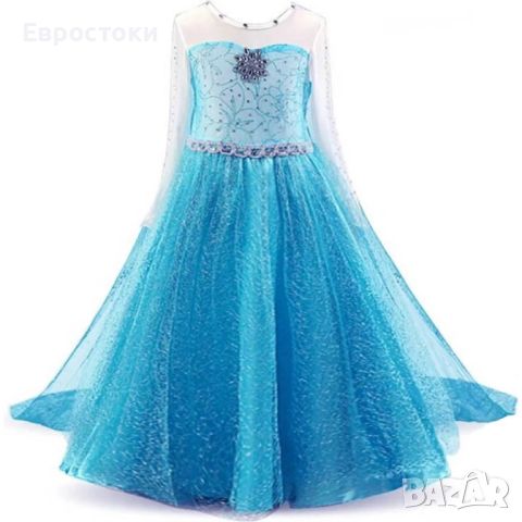 UPORPOR Костюм Frozen Elsa сребърни нишки. Светеща се рокля на принцеса Елза. Костюм за момичета., снимка 1 - Детски рокли и поли - 46091056