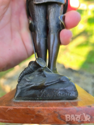 Бронзова Фигура на O.Ruffony Jeanne d'Arc 1900-1920г, снимка 12 - Статуетки - 52021649