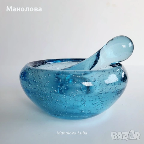 Колекционерско винтидж хаванче с чукало La Verrerie de Biot., снимка 2 - Други ценни предмети - 53868091