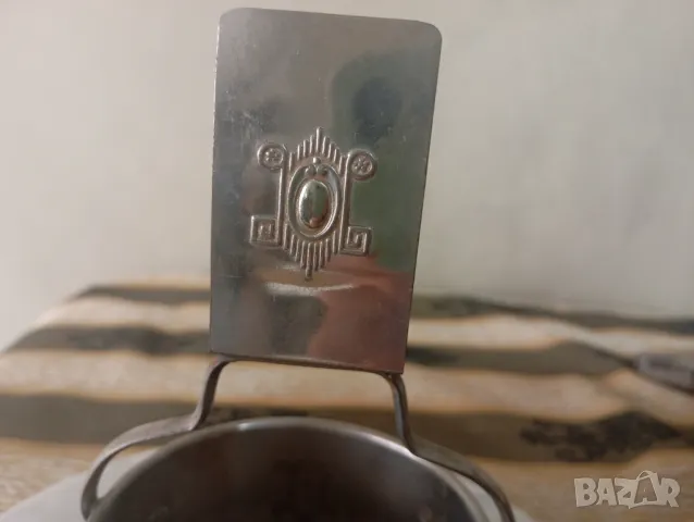 Посребрена кибритник с купа за клечки арт деко , снимка 2 - Антикварни и старинни предмети - 50233782