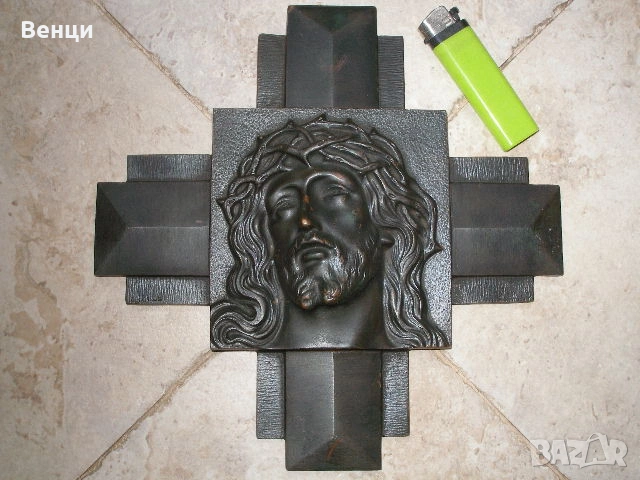 Бронзов Кръст Икона Исус, снимка 6 - Антикварни и старинни предмети - 53589473