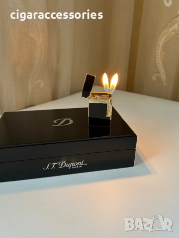 S.T. Dupont Ligne 2 – Black & Gold запалка, 2 пламъка