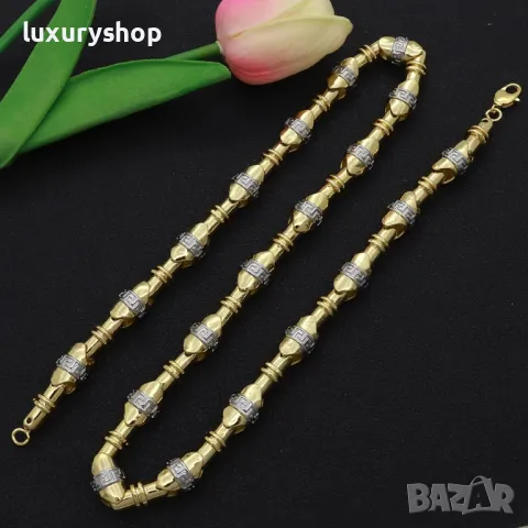 Ланец, версаче, versace, двуцветно позлатено - БЕЗПЛАТНА ДОСТАВКА!, снимка 2 - Колиета, медальони, синджири - 50279029