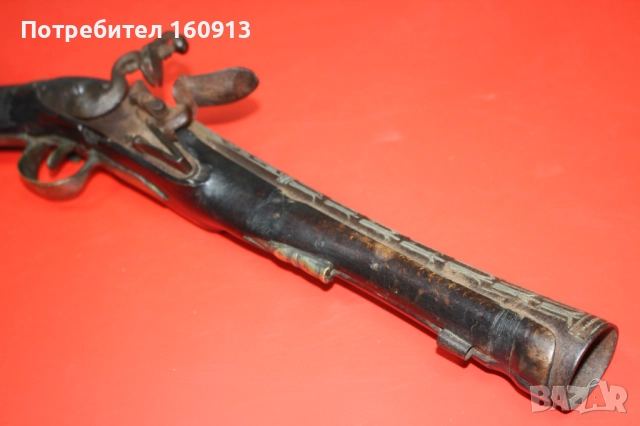 Стар кремъчен тромбон тромблон пушка кремъклия пистолет османски балкански., снимка 10 - Антикварни и старинни предмети - 52504668