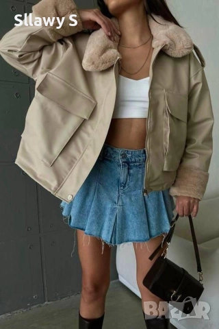 Кожено бомбер яке, снимка 2 - Якета - 52563918