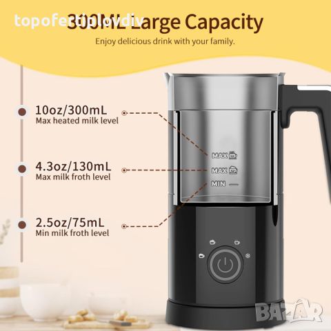 Кана за разпенване на мляко Milk Frother Electric 4 in 1,Гаранция, снимка 5 - Кафемашини - 46769974